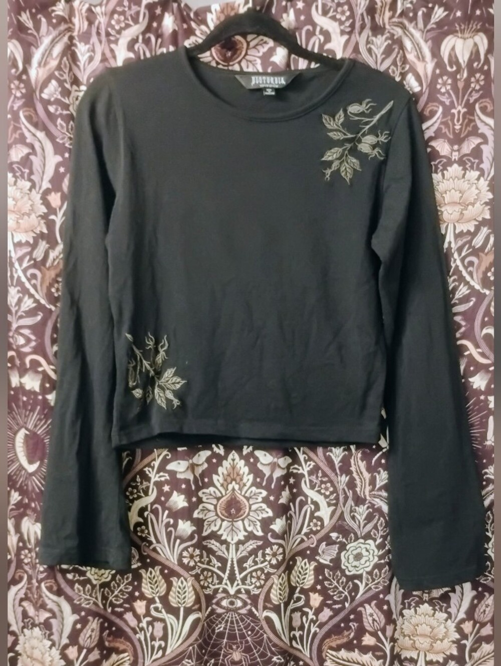 100 % Cotton NWOT Disturbia Embroidered Bell Sleeve Crop
